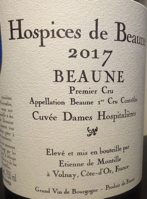 2017 de hospices Beaune 1er Cru Cuvee Dames Hospitalieres